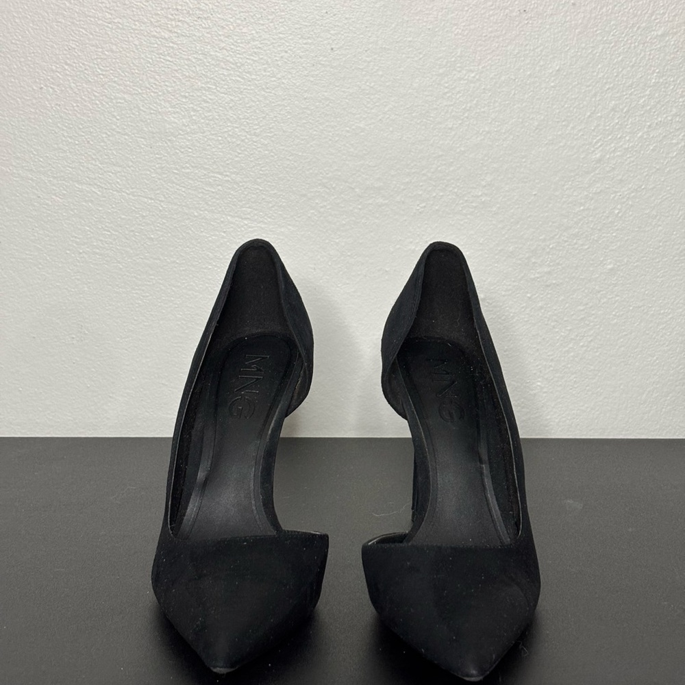 Mango Black Pointed Toe Heels